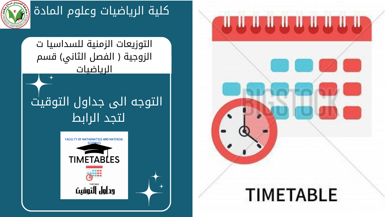 التوزيعات الزمنية للسداسيا ت الزوجية قسم الرياضيات‎ 